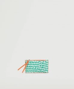 Mango Printed Card Holder Green