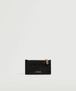 Mango Croc-effect Card Holder Black -Mango Jewellery Wallets Belts For Women Sales unnamed file 1027