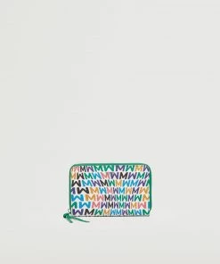 Mango Printed Wallet Ecru