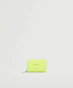 Mango Logo Coin Purse With Zip Lime