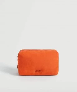 Mango Zipped Toiletry Bag With Logo Orange