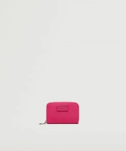 Mango Logo Coin Purse With Zip Fuchsia