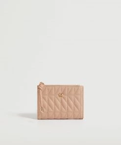 Mango Padded Logo Wallet Pastel Pink