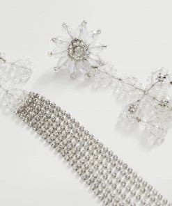 Mango Crystal Waterfall Earrings Silver -Mango Jewellery Wallets Belts For Women Sales unnamed file 119