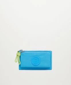 Mango Logo Coin Purse With Zip Sky Blue
