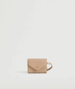 Mango Croc-effect Wallet Nude