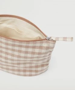 Mango Gingham Check Cosmetic Bag Beige -Mango Jewellery Wallets Belts For Women Sales unnamed file 1243