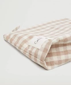 Mango Gingham Check Cosmetic Bag Beige -Mango Jewellery Wallets Belts For Women Sales unnamed file 1244