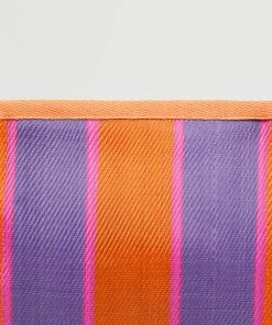 Mango Striped Cosmetic Bag Orange -Mango Jewellery Wallets Belts For Women Sales unnamed file 1259