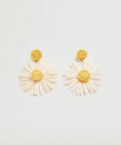 Mango Raffia Earrings Gold