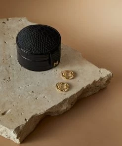 Mango Round Coconut-effect Jewellery Box Black -Mango Jewellery Wallets Belts For Women Sales unnamed file 1275