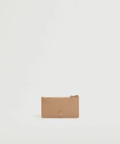 Mango Saffiano-effect Cardholder Pastel Pink