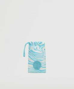 Mango Marble-print Glasses Case Sky Blue