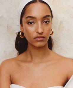 Mango Hoop Earrings Gold