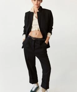 Mango Leather Belt With Square Buckle Brown