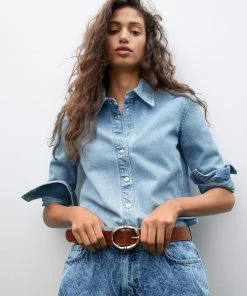 Mango Metal Buckle Belt Black