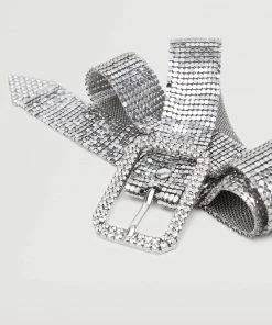 Mango Glossed-effect Appliqué Belt Silver -Mango Jewellery Wallets Belts For Women Sales unnamed file 1448