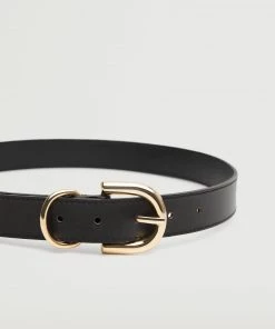 Mango Buckle Leather Belt Black -Mango Jewellery Wallets Belts For Women Sales unnamed file 1455