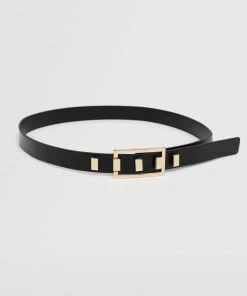 Mango Metal Appliqué Belt Black -Mango Jewellery Wallets Belts For Women Sales unnamed file 1506