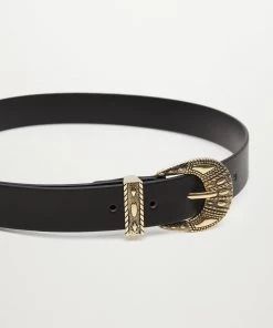 Mango Embossed Buckle Belt Black -Mango Jewellery Wallets Belts For Women Sales unnamed file 1538