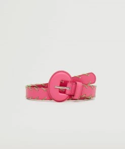 Mango Rounded Buckle Belt Pink