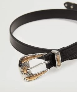 Mango Engraved Buckle Belt Black -Mango Jewellery Wallets Belts For Women Sales unnamed file 1595