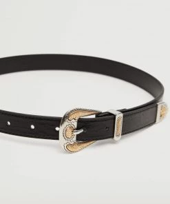 Mango Engraved Buckle Belt Black -Mango Jewellery Wallets Belts For Women Sales unnamed file 1596