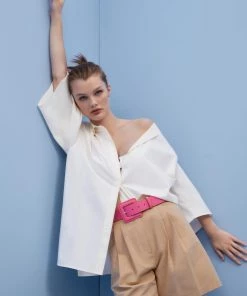 Mango Square Buckle Belt Blue