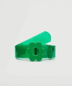 Mango Flower Buckle Belt Green
