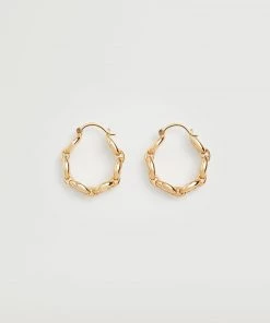 Mango Bead Loop Earrings Gold