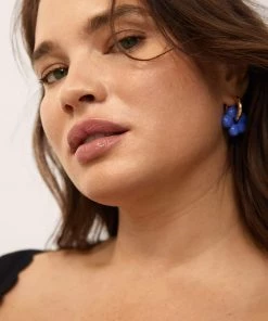 Mango Ceramic Floral Earrings Gold