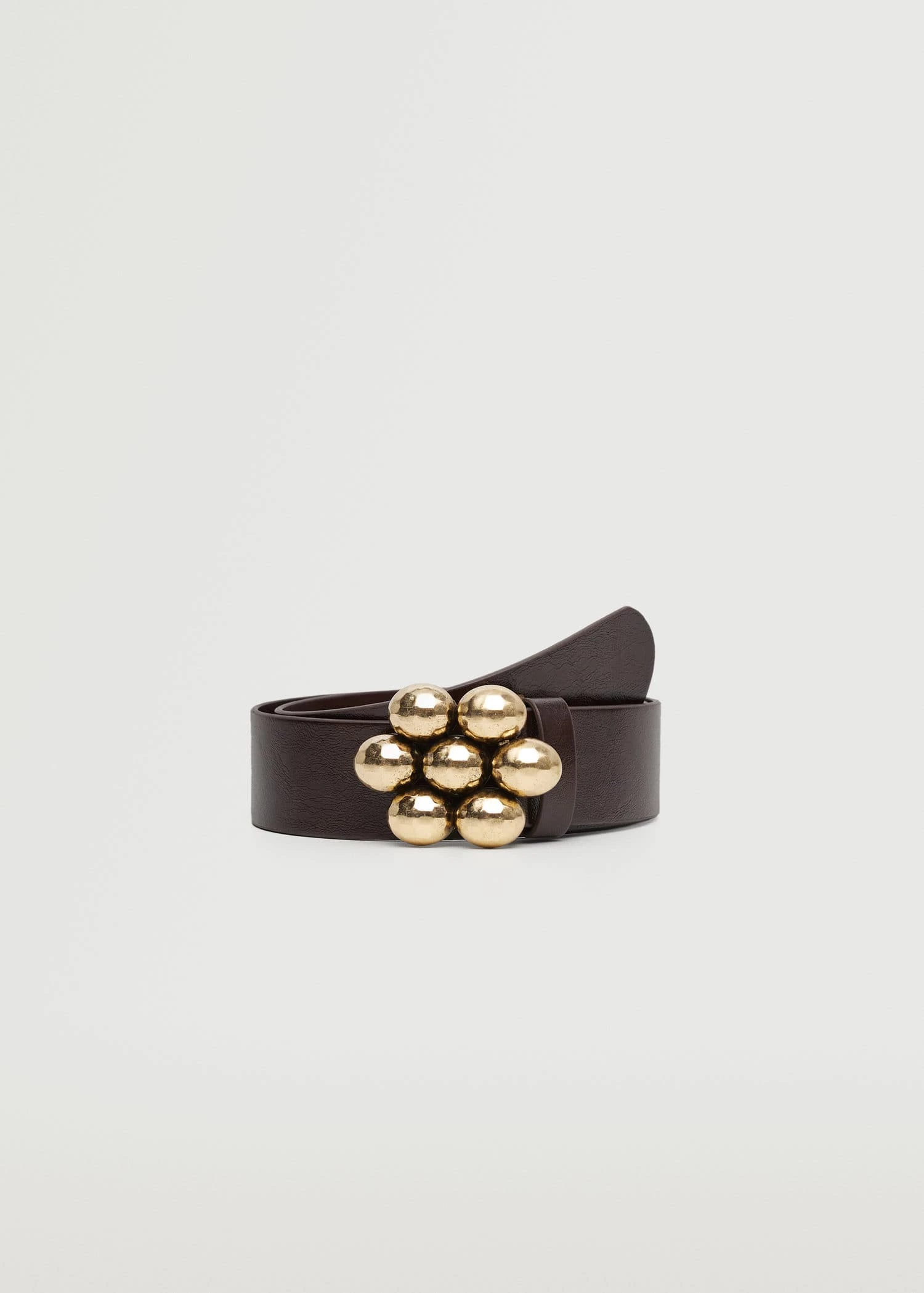 Mango Flower Buckle Belt Chocolate 5 Mango Flower Buckle Belt Chocolate - Image 5