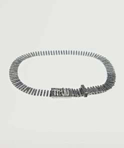 Mango Glossed-effect Appliqué Belt Black