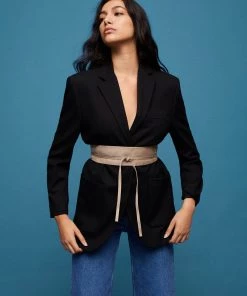 Mango Interwoven Sash Belt Medium Brown