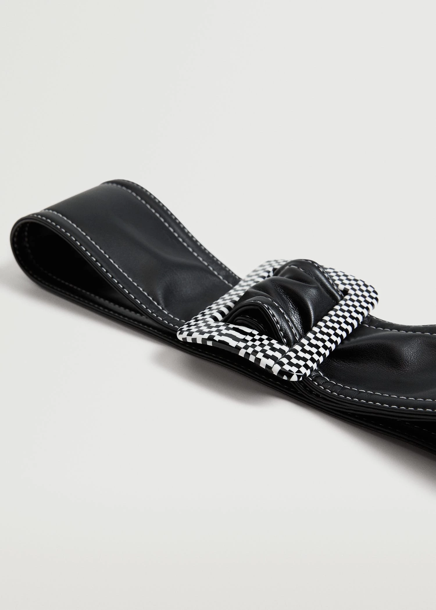 Mango Rectangular Buckle Belt Black 4 Mango Rectangular Buckle Belt Black - Image 4