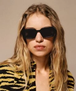 Mango Acetate Frame Sunglasses Black