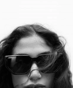 Mango Acetate Frame Sunglasses Black