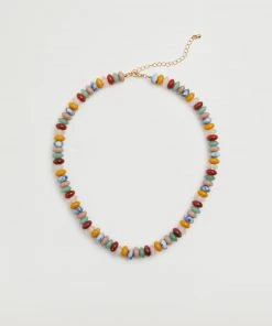 Mango Bead Stone Necklace Red
