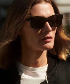 Mango Acetate Frame Sunglasses Black