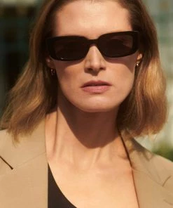 Mango Squared Frame Sunglasses Black