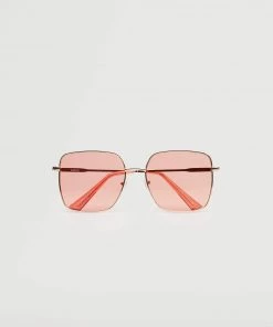 Mango Metal Sunglasses Pastel Pink