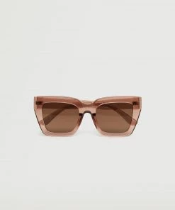 Mango Clear Frame Sunglasses Pastel Pink
