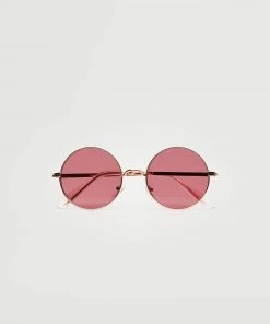Mango Rounded Sunglasses Pastel Pink