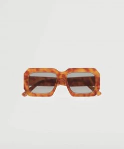 Mango Tortoiseshell Retro Sunglasses Chocolate