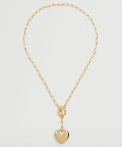 Mango Heart Pendant Necklace Gold