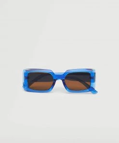 Mango Clear Frame Sunglasses Orange