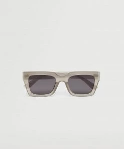 Mango Clear Frame Sunglasses Grey