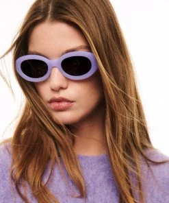 Mango Acetate Frame Sunglasses Lilac