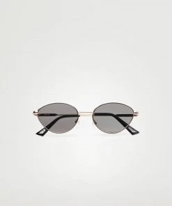 Mango Metallic Frame Sunglasses Gold