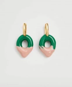 Mango Clay Hoop Earrings Gold